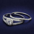 TS004 - Rhodium 925 Sterling Silver Ring with AAA Grade CZ  in Clear