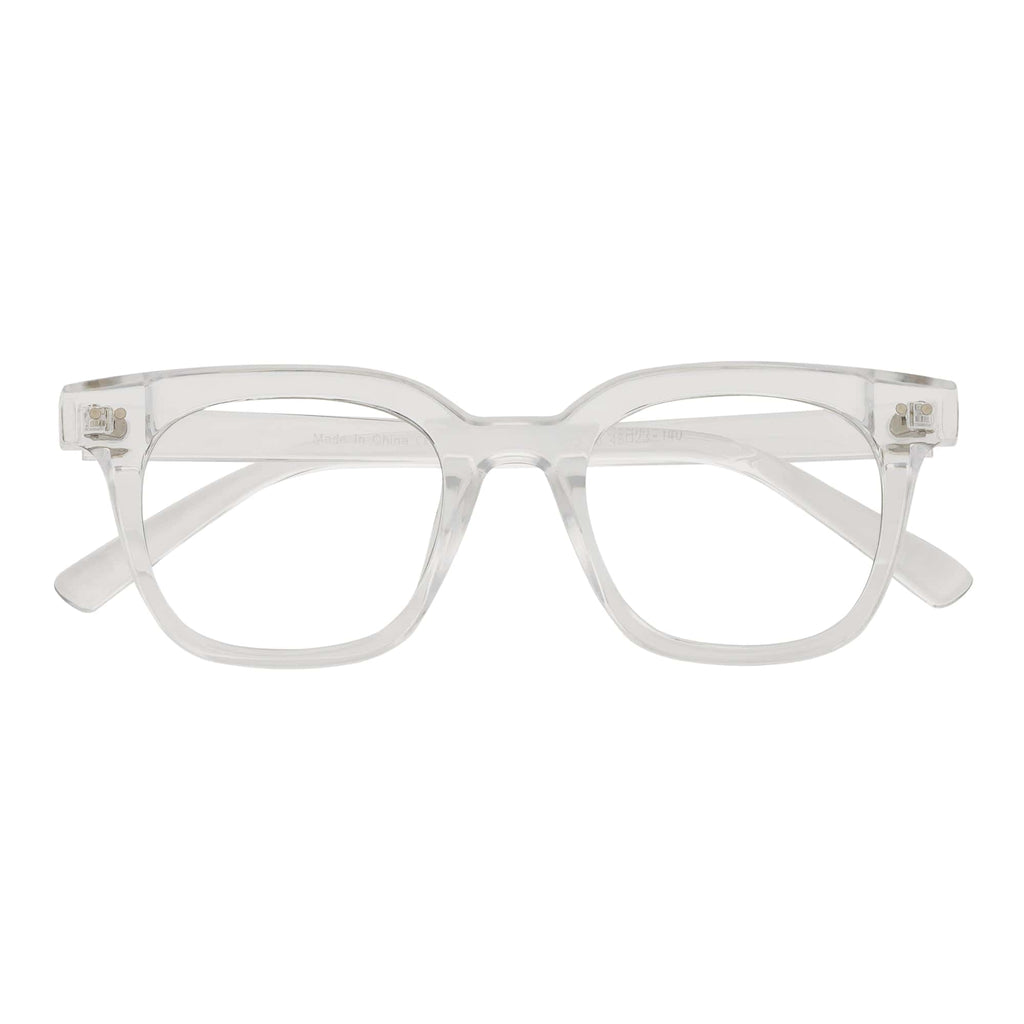 WALKER - Thick Horn Rimmed Blue Light Glasses Clear Frame Clear Lens