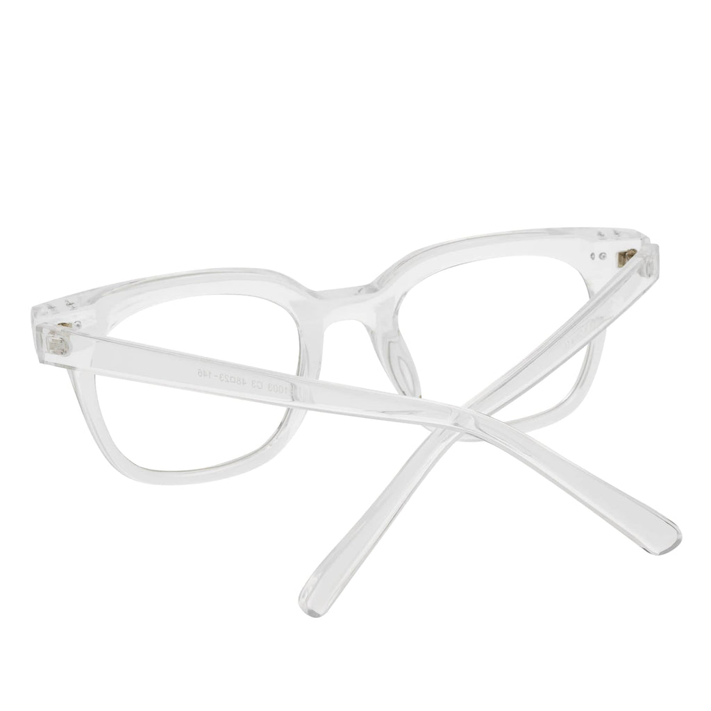 WALKER - Thick Horn Rimmed Blue Light Glasses Clear Frame Clear Lens