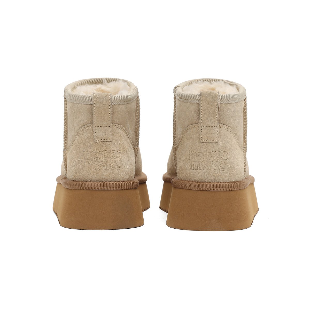 Women’s Fleece-Lined Ankle Snow Boots – Platform Suede Booties