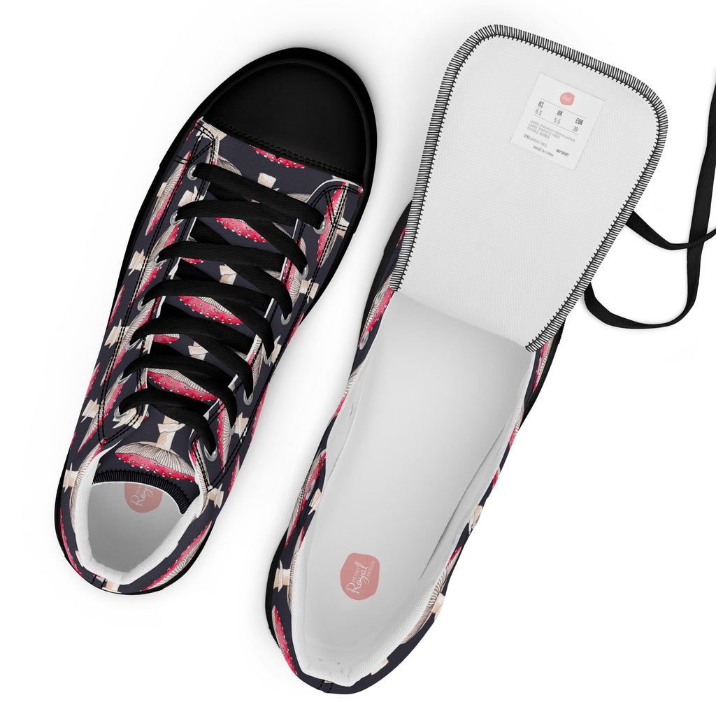 Toadstool Women’s high top canvas shoes, footwear, penny royal design, shop now, shoes, sneakers