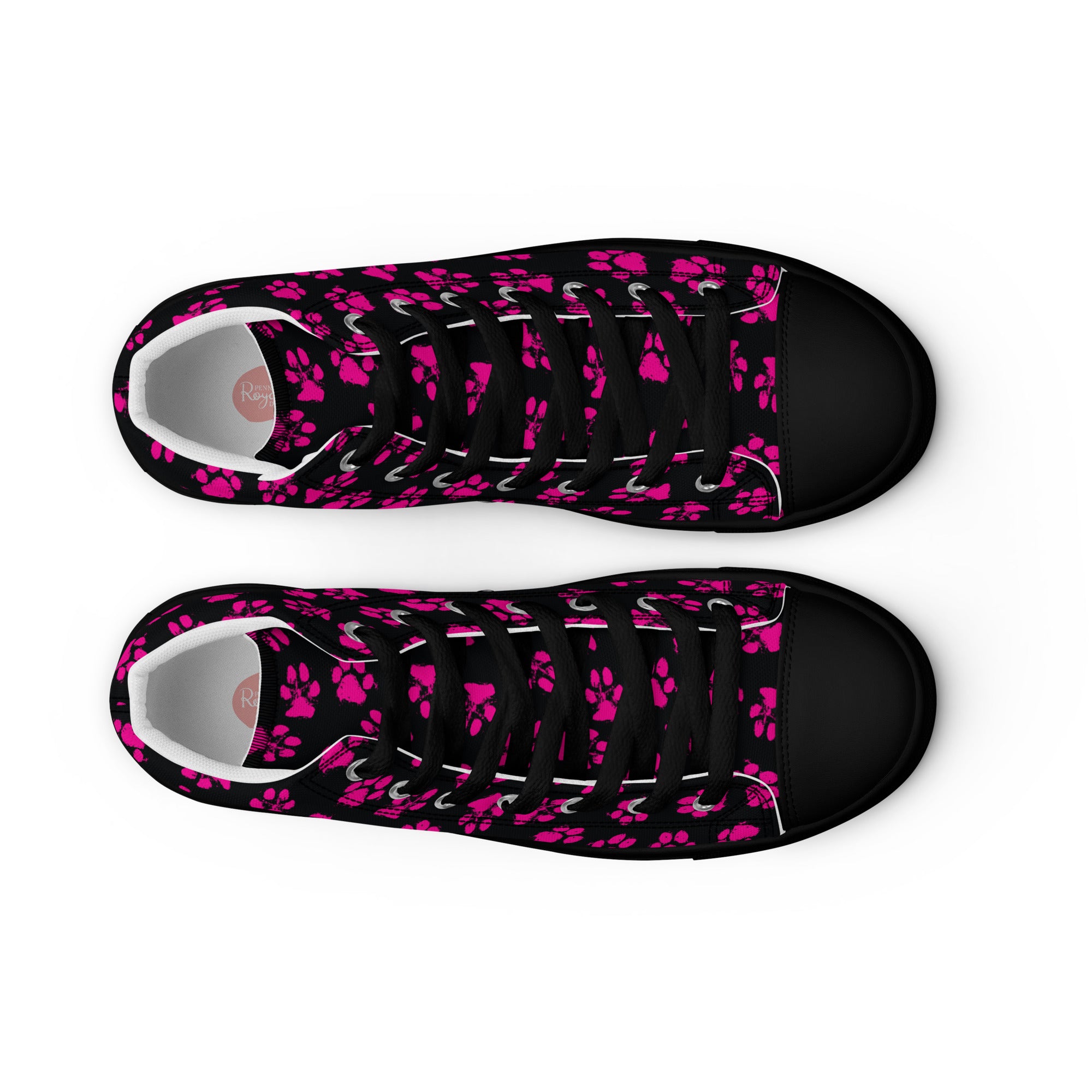 Pawprints Women’s high top canvas shoes, footwear, penny royal design, shop now, shoes, sneakers