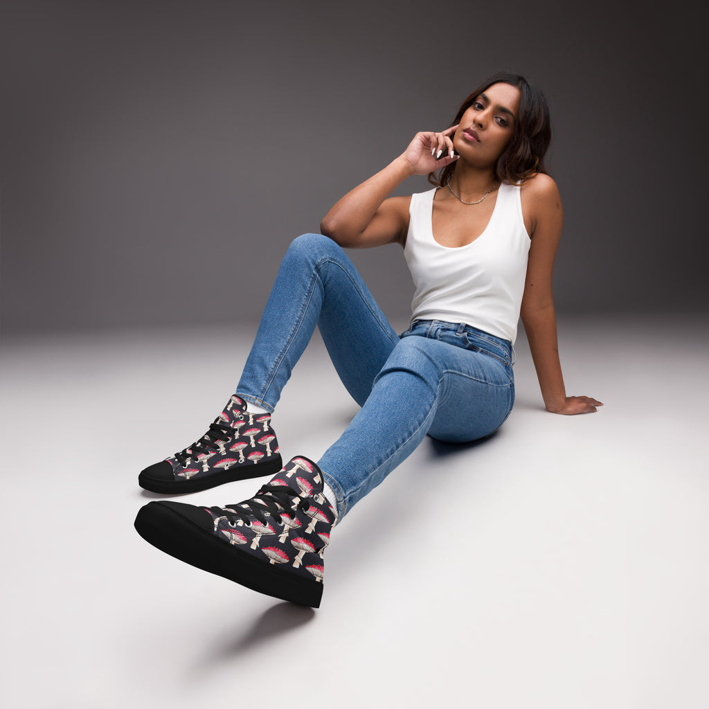 Toadstool Women’s high top canvas shoes, footwear, penny royal design, shop now, shoes, sneakers