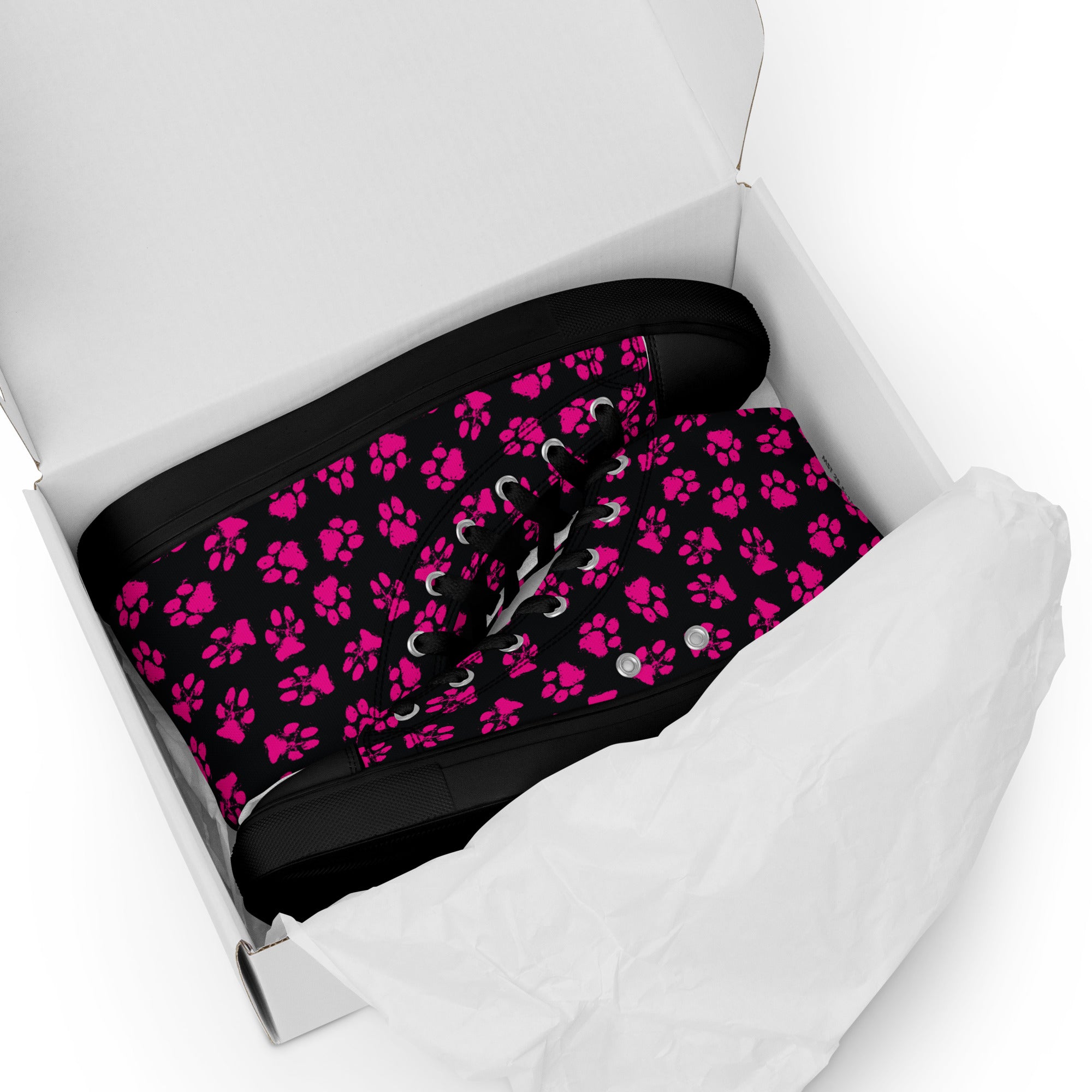Pawprints Women’s high top canvas shoes, footwear, penny royal design, shop now, shoes, sneakers