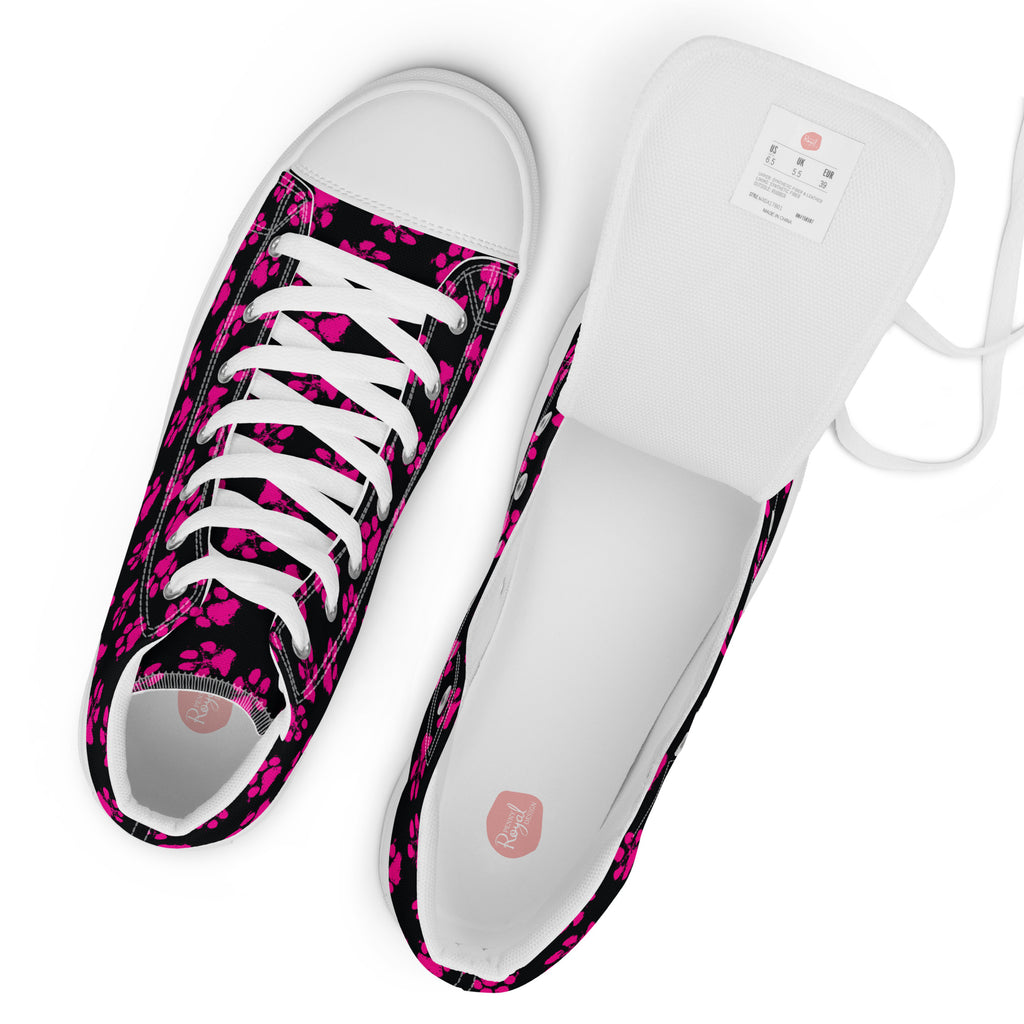 Pawprints Women’s high top canvas shoes, footwear, penny royal design, shop now, shoes, sneakers