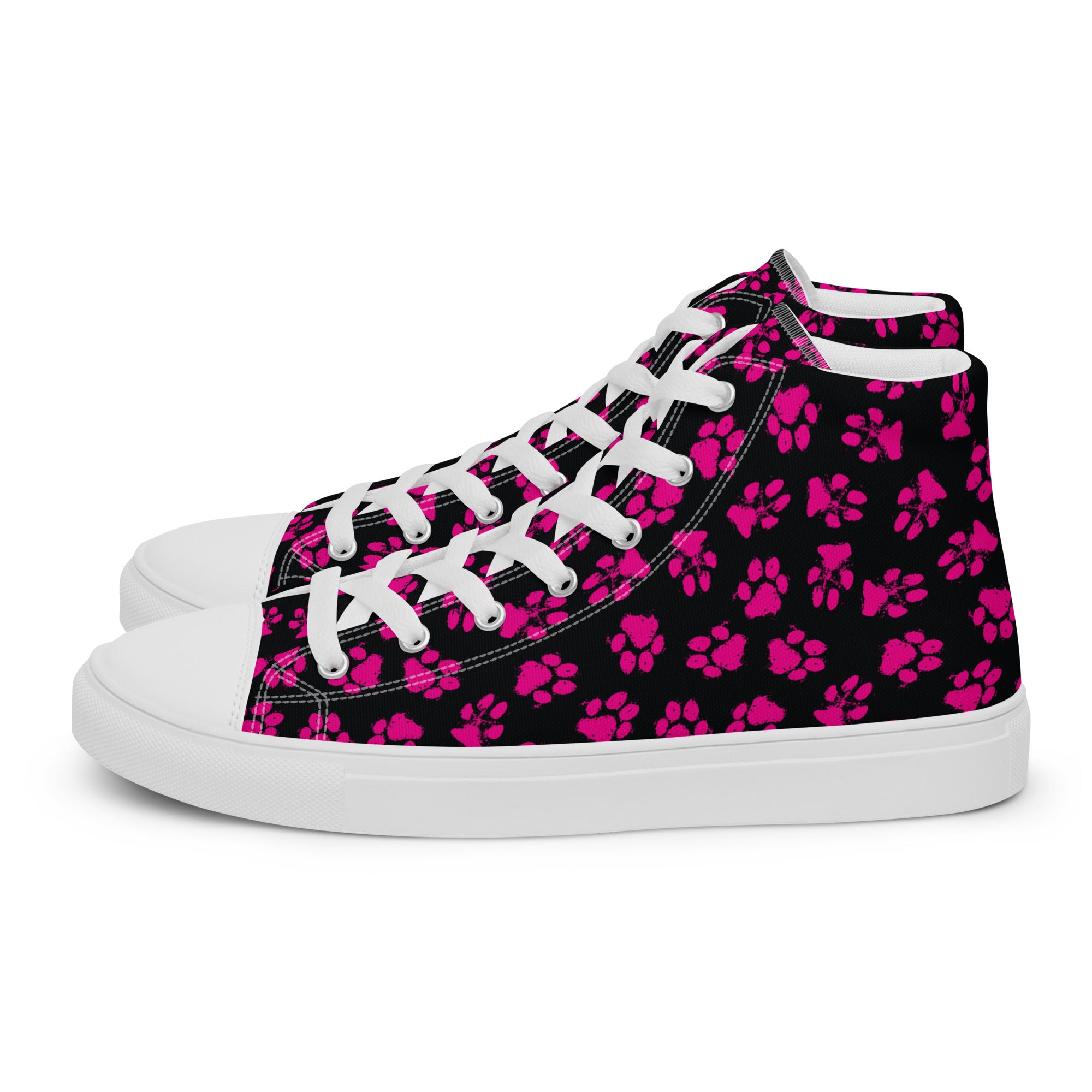 Pawprints Women’s high top canvas shoes, footwear, penny royal design, shop now, shoes, sneakers