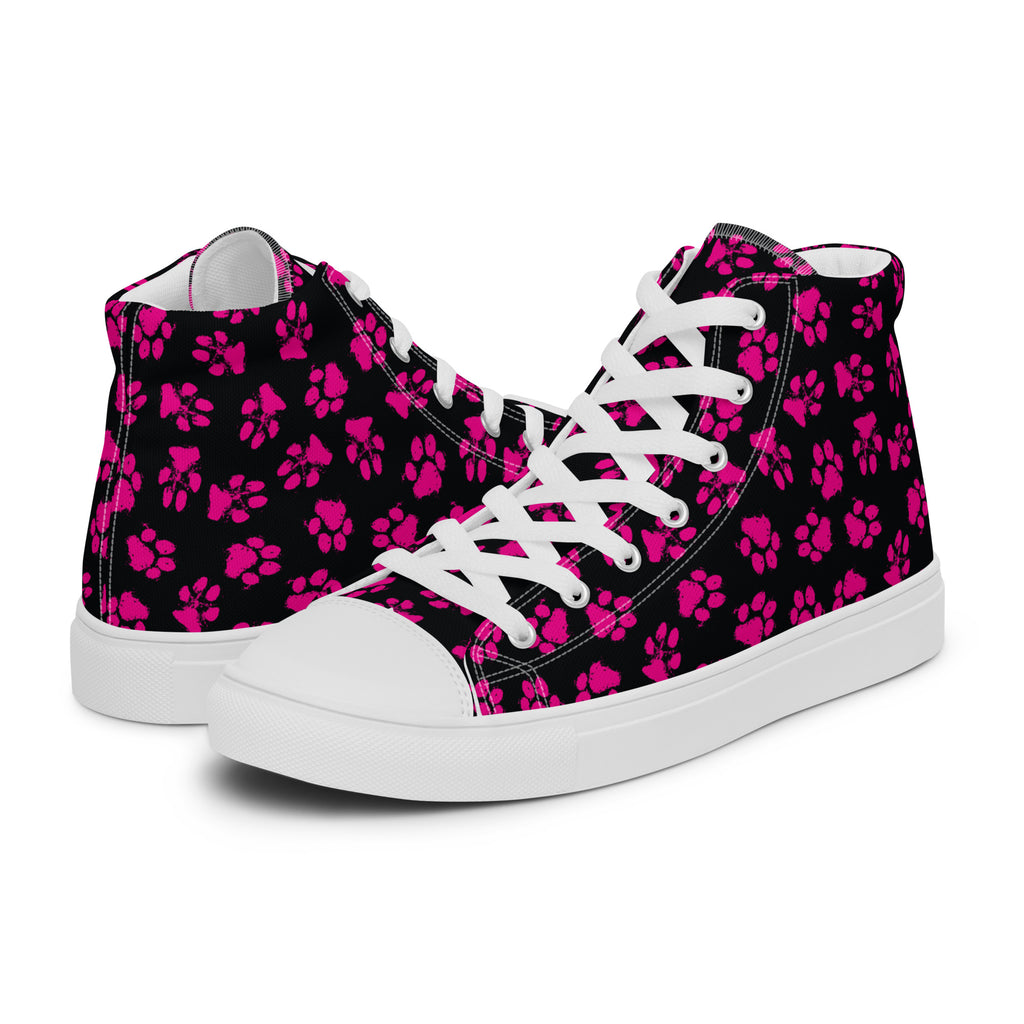Pawprints Women’s high top canvas shoes, footwear, penny royal design, shop now, shoes, sneakers
