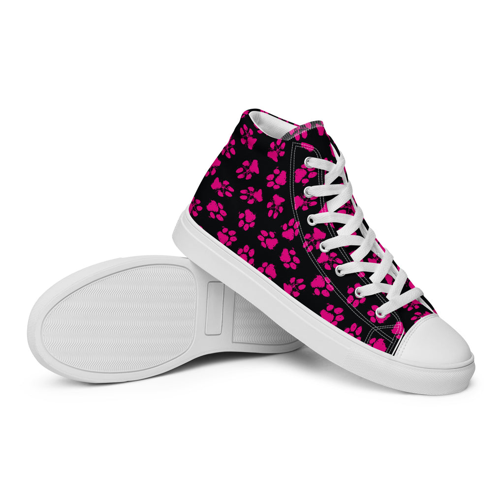 Pawprints Women’s high top canvas shoes, footwear, penny royal design, shop now, shoes, sneakers