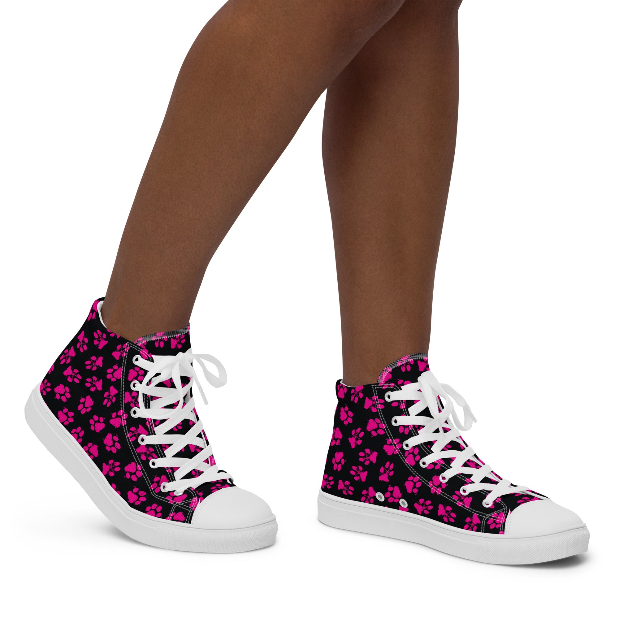 Pawprints Women’s high top canvas shoes, footwear, penny royal design, shop now, shoes, sneakers