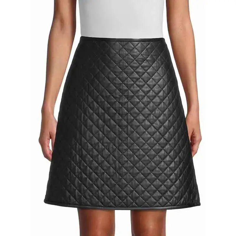 Women’s Quilted Leather Skirt