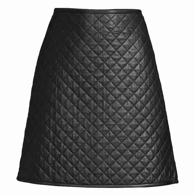 Women’s Quilted Leather Skirt