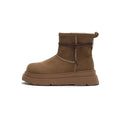 Women's Suede Platform Snow Boots – Sherpa-Lined Chunky Winter Ankle Boots