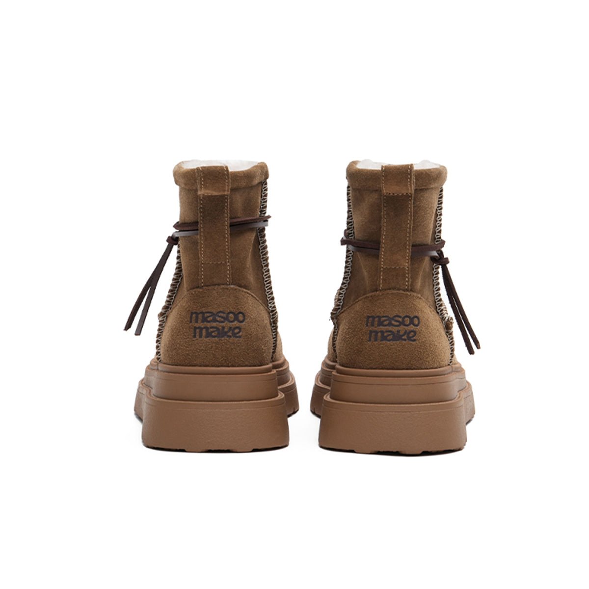 Women's Suede Platform Snow Boots – Sherpa-Lined Chunky Winter Ankle Boots